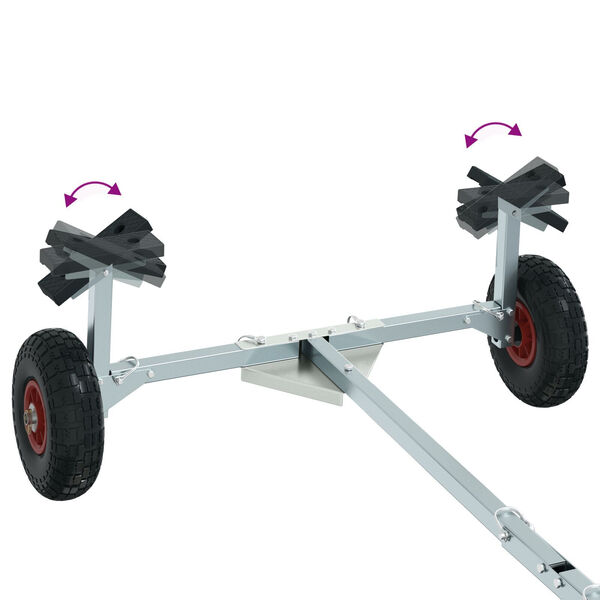 vidaXL Remorque de Bateau avec 2 Roues, Pliable et Ajustable, 160 kg Acier