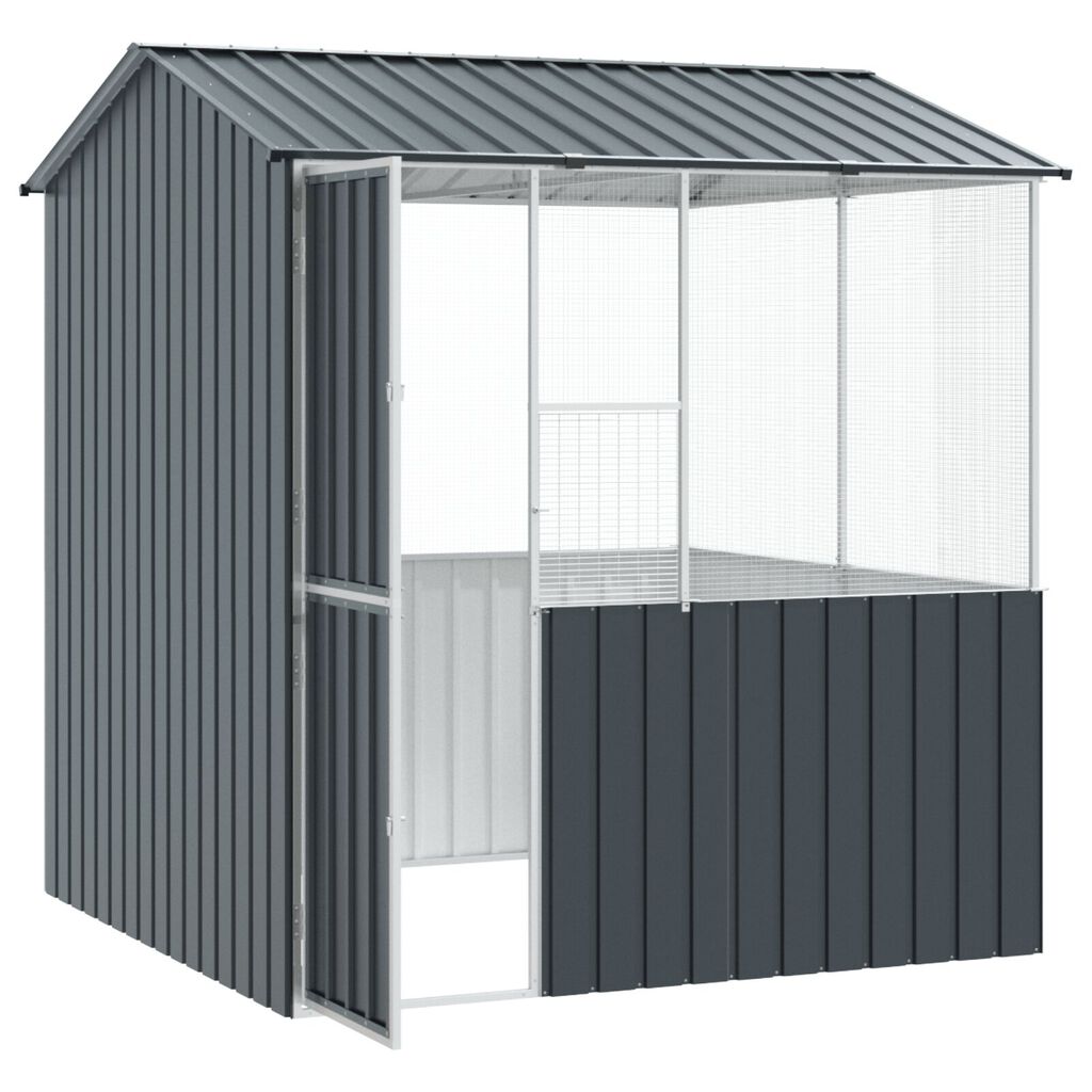 Cage à oiseaux vidaXL Anthracite 215x78x200 cm en acier galvanisé