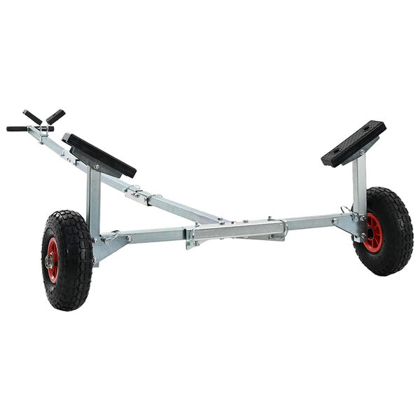 vidaXL Remorque de Bateau avec 2 Roues, Pliable et Ajustable, 160 kg Acier