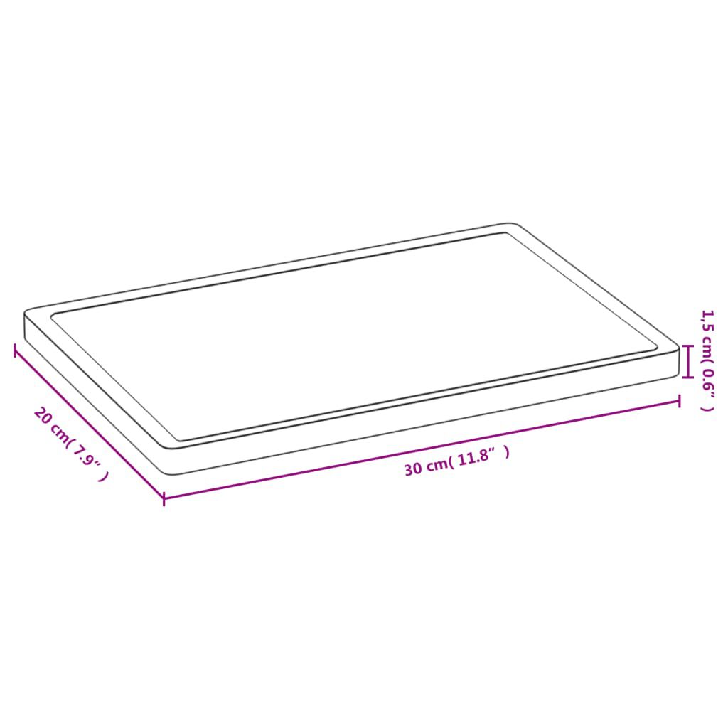 vidaXL Planche à découper 30x20x1,5 cm bambou
