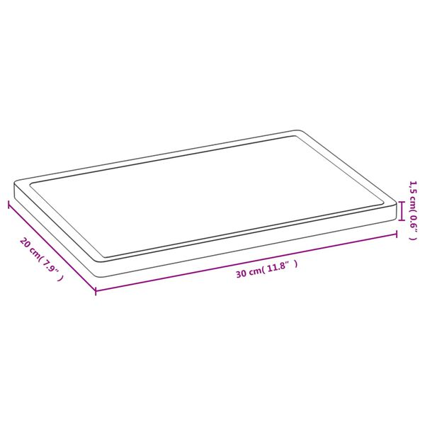 vidaXL Planche à découper 30x20x1,5 cm bambou