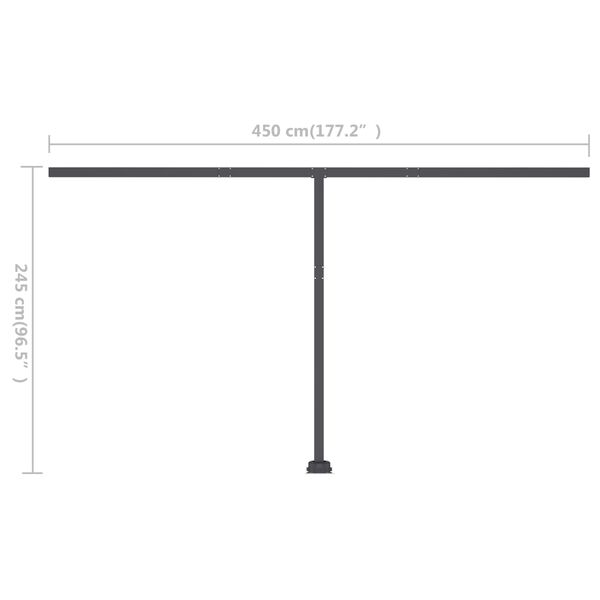 vidaXL Auvent manuel rétractable sur pied 400x300 cm Bleu et blanc