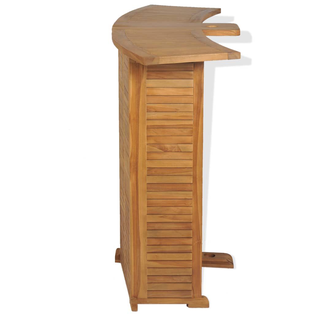 vidaXL Table pliable de bar 155x53x105 cm Bois de teck solide