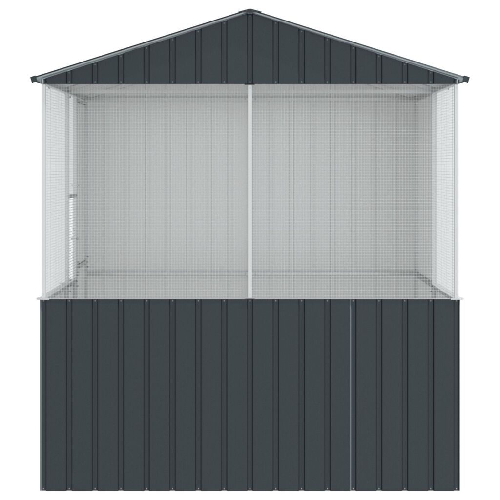 Cage à oiseaux vidaXL Anthracite 215x78x200 cm en acier galvanisé
