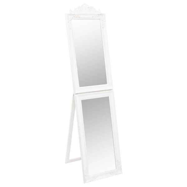 vidaXL Miroir sur pied Blanc 40x160 cm