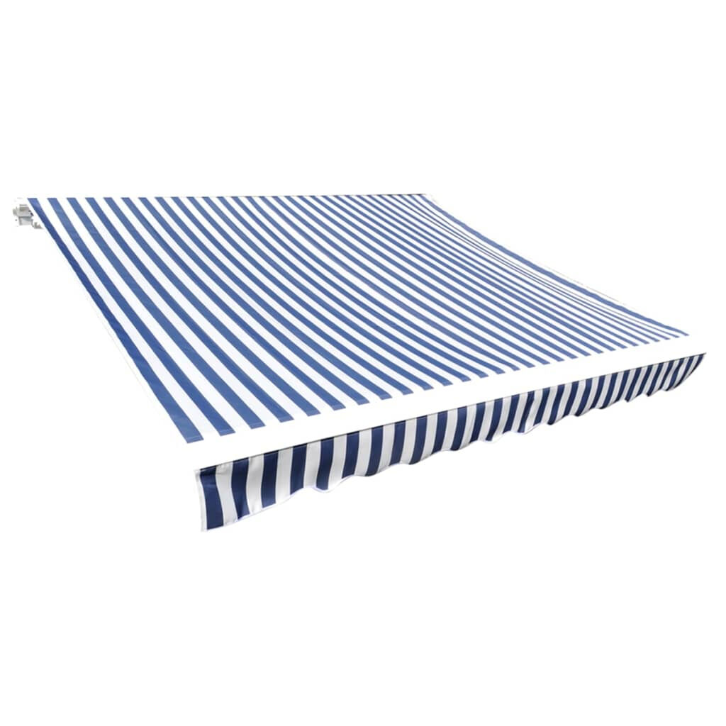 vidaXL Toit d'auvent Toile Bleu et blanc 4x3 m (Cadre non inclus)