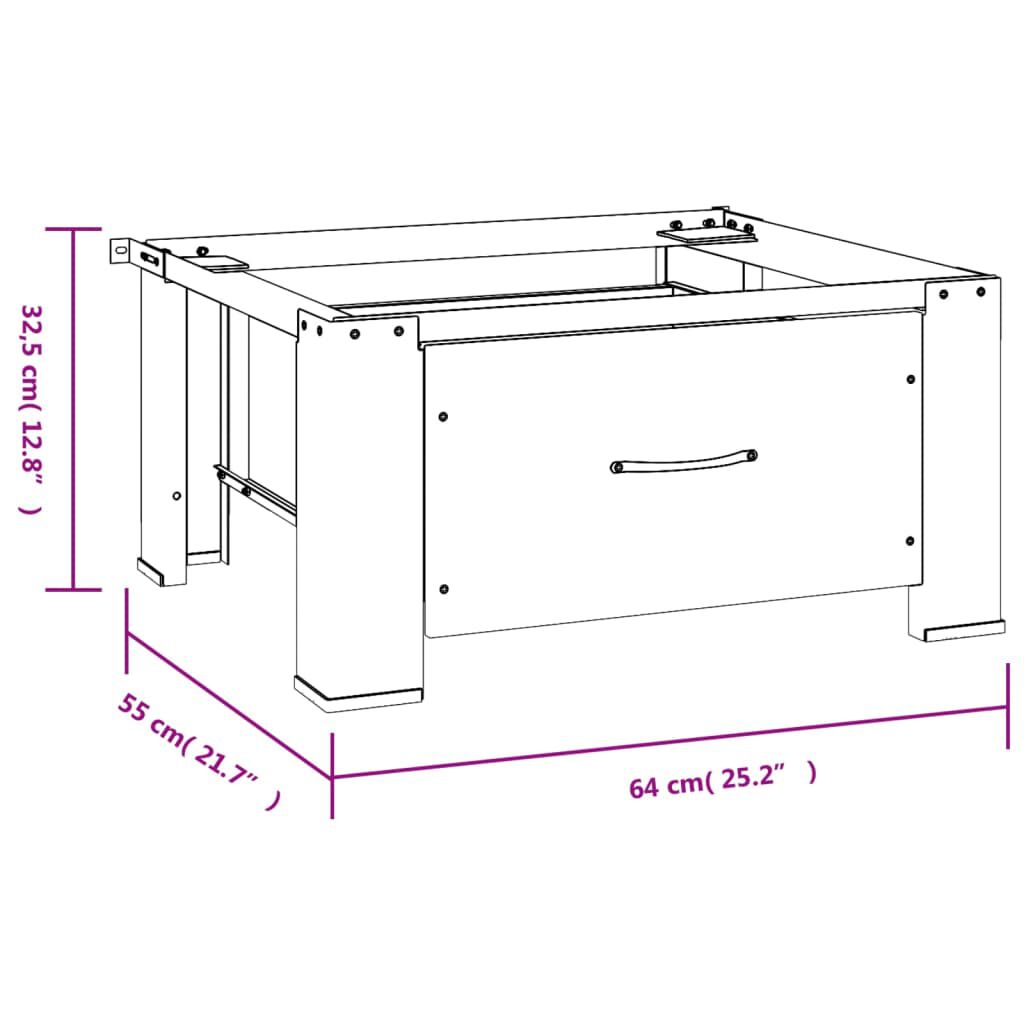 vidaXL Socle pour machine à laver avec tiroir Blanc