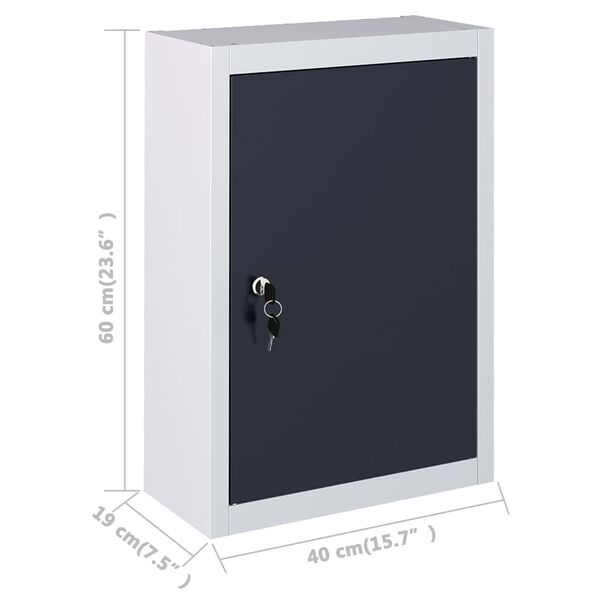 vidaXL Armoire à outils murale Style Industriel Métal Gris et noir
