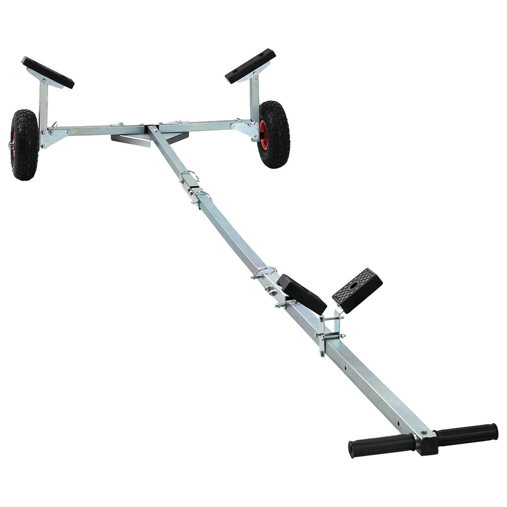 vidaXL Remorque de Bateau avec 2 Roues, Pliable et Ajustable, 160 kg Acier