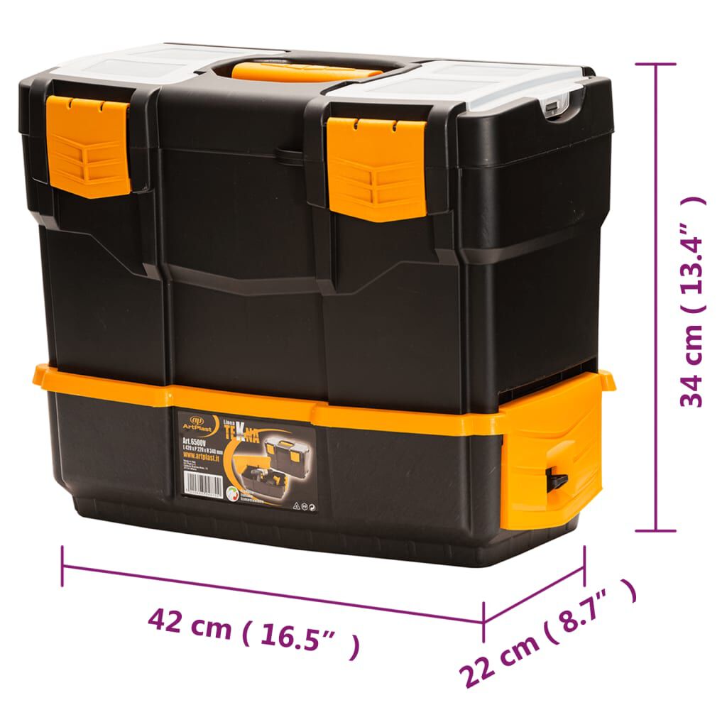 vidaXL Boîte à outils 420x220x340 mm PP