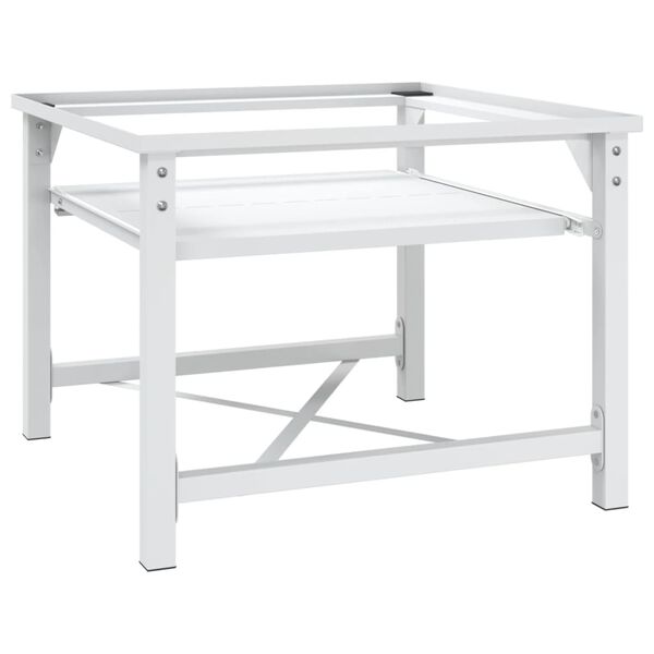 vidaXL Socle de machine à laver avec étagère coulissante blanc