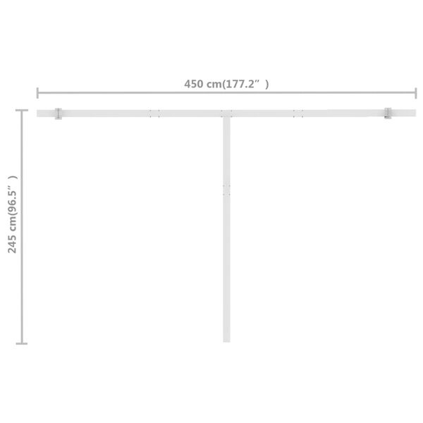 vidaXL Auvent manuel rétractable sur pied 400x300 cm Bleu et blanc