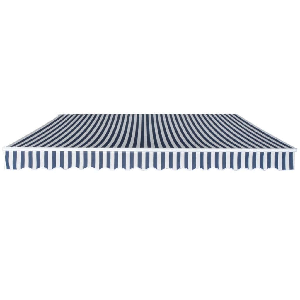 vidaXL Auvent pliable manuel 400 cm Bleu/blanc