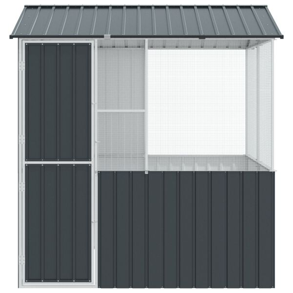 Cage à oiseaux vidaXL Anthracite 215x78x200 cm en acier galvanisé